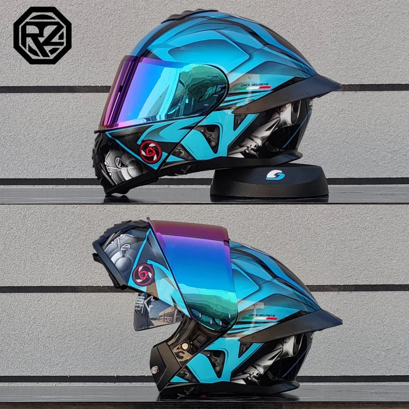 ORZ modular flip helmet dual lens full coverage helmet off-road casco para motos DOT approval