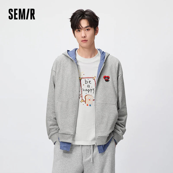 អាវក្រៅបុរស Semir រចនាបថប៉ាក់ស្រទាប់បែបរលុងសម្រាប់រដូវស្លឹកឈើជ្រុះឆ្នាំ ២០២៦ ស្ទីលទីក្រុងសម្រាប់គូស្នេហ៍ ទម្ងន់ស្រាល អាវក្រៅប្រចាំថ្ងៃ
