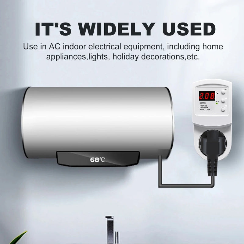 TOMZN TOVS-16Z Automatic Voltage Protector Socket | AC 220V-230V 16A EU Plug | Overvoltage & Undervoltage Protective Device