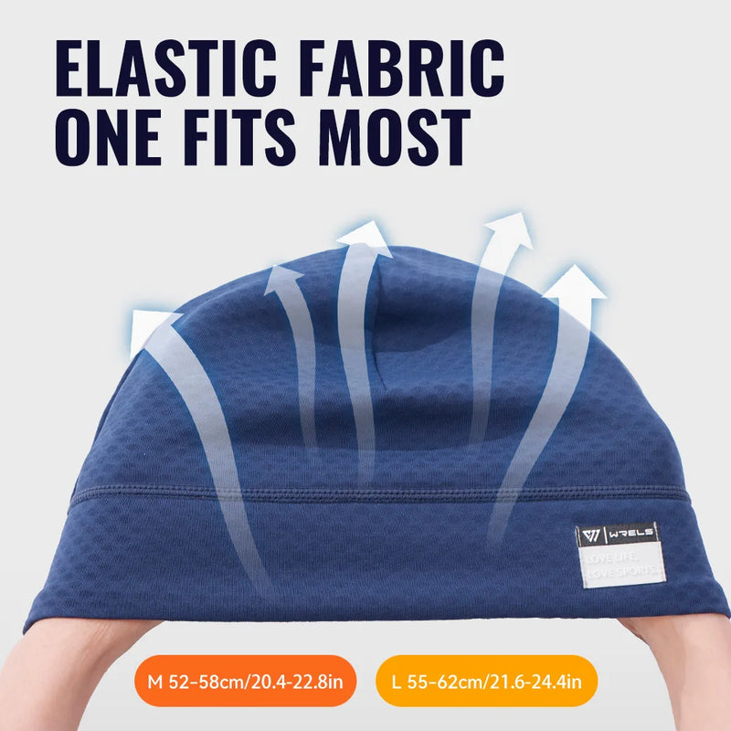 WRELS Unisex Soft Lightweight Sweat Absorbing Running Beanie Winter Fleece Lined Warm Breathable Cycling Hiking Sports Skull Cap