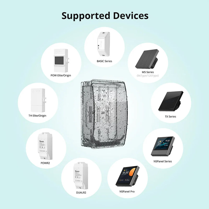 SONOFF Waterproof Box R2 IP65 Water-Resistant Larger Space Compatible with TH Elite POW Elite M5 TX Utilmate NSPanel Pro