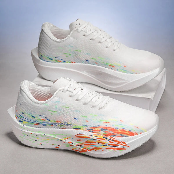 Men Women speed running shoes four season breathable thick-sole shock-absorbing casual sports shoes couple light racing sneakers