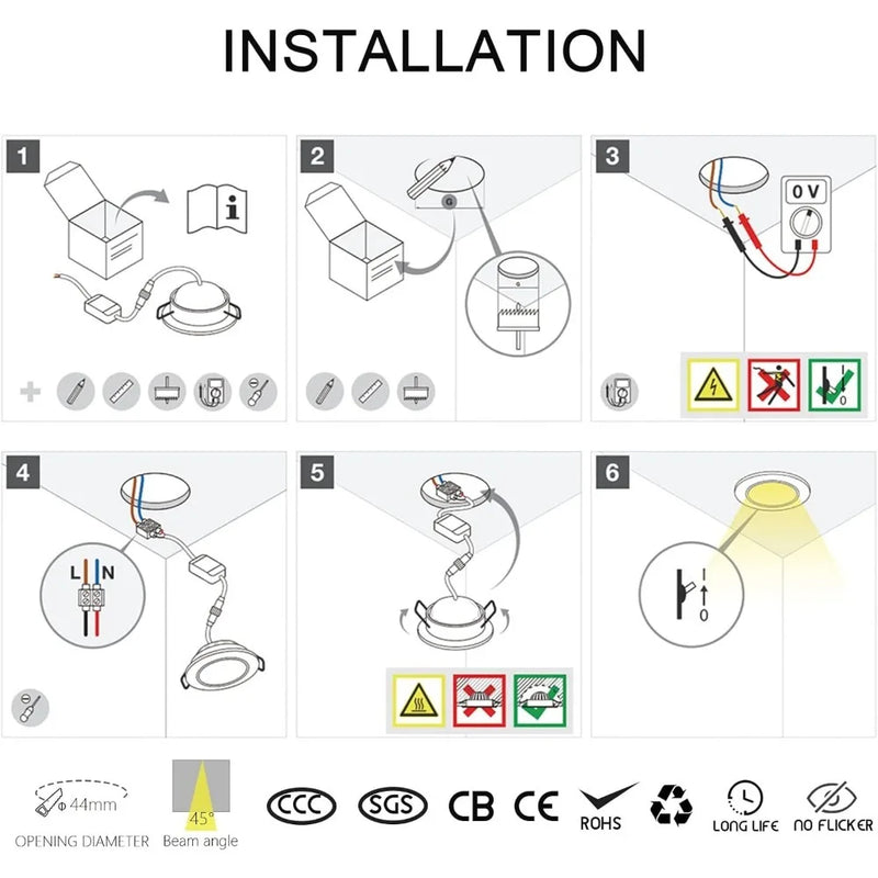 អំពូលភ្លើង LED ខ្នាតតូច JOYINLED 1W សម្រាប់ដាក់ក្នុងទូ ភ្លើងបំភ្លឺក្នុងផ្ទះ 85-265V ភ្លើងពិដានចុះក្រោម ពណ៌សក្តៅ 3000K អាចបន្ថយពន្លឺបាន