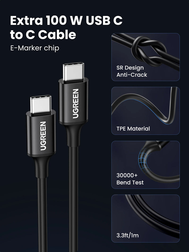 UGREEN 130W USB C Fast Car Charger with PD Cable for For Xiaomi iPhone 17 Samsung Galaxy S25 Laptops Fast USB C Car  Charger QC4