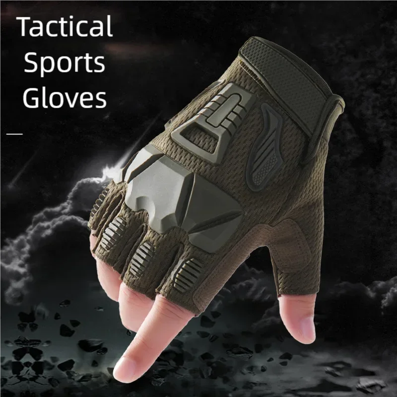 Motorcycle riding gloves men's tactical gloves half finger outdoor non-slip protective sports training military Cycling gloves