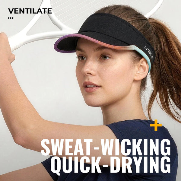 WRELS Sun Visor Hat Summer Breathable UV Protection Running Empty Top Hat Outdoor Sports Quickly Dry Cool Tennis Sun Cap
