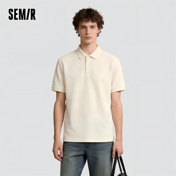 អាវយឺត Semir Polo សម្រាប់បុរស ស្លីមសម ស្រូបយកសំណើម អាវយឺតដៃខ្លីពណ៌រឹង រដូវក្តៅឆ្នាំ ២០២៥ សម្រាប់ពាក់សកម្ម