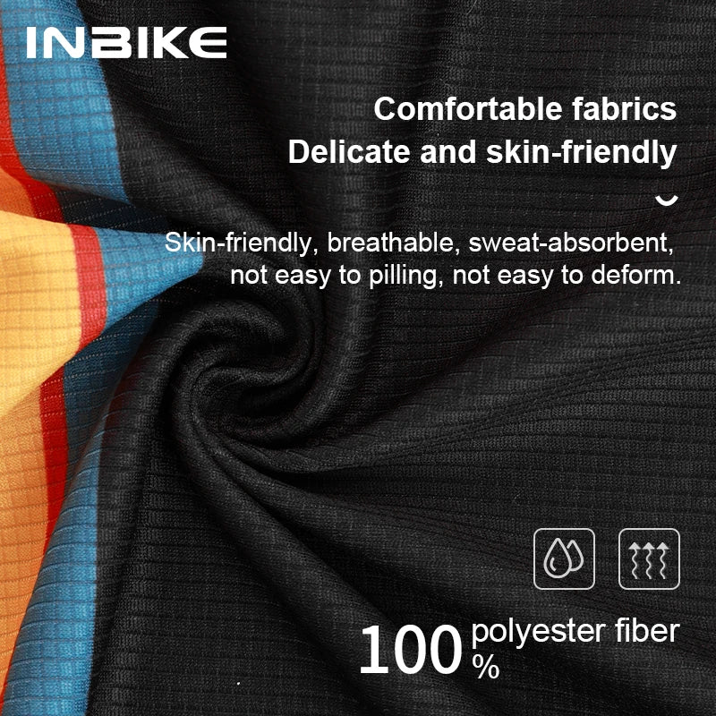 INBIKE 2025 Cycling Jersey Man Short Sleeves Moisture Wicking Bike Cycle Jersey with Pocket MTB Full Zip Cycling Clothes for Men