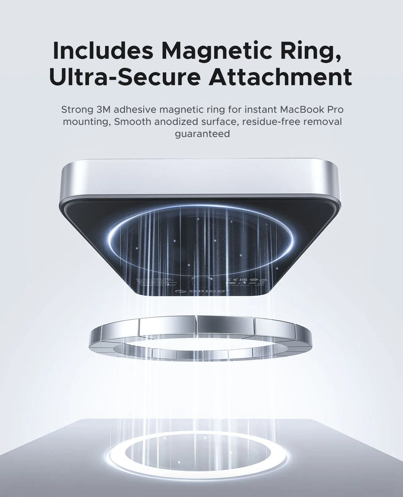 ORICO Magnetic External SSD for Macbook PRO PD100W Charging 4K ProRes HDR, 1000MB/s USB 3.2 External Drive for Tablets Laptops