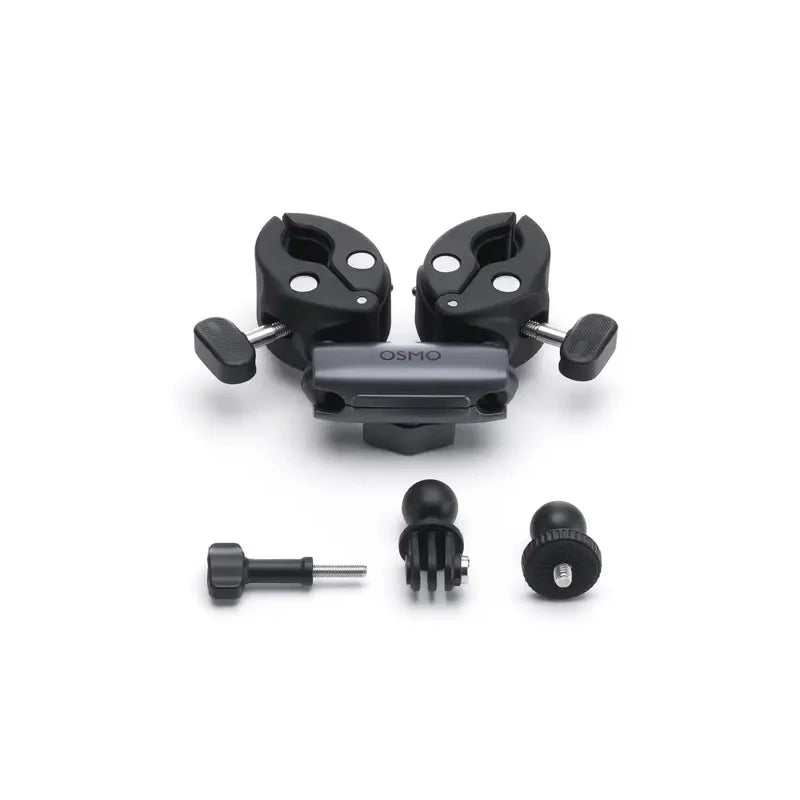 DJI Osmo Dual Heavy-Duty Clamp durable clamp pairs with Motorcycle Heavy-Duty Mount and Carbon Fiber Selfie Stick for Osmo 360