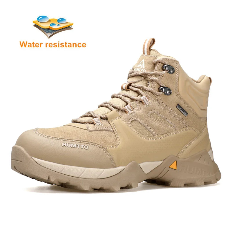 HUMTTO Waterproof Trekking Shoes Luxury Designer Outdoor Hiking Boots for Men Climbing Sneakers Leather Safety Mens Ankle Boots