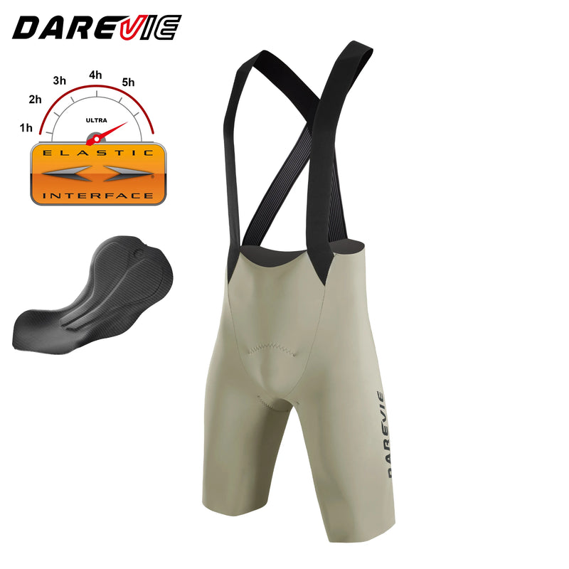 ខោខ្លីជិះកង់បុរស DAREVIE គ្មានថ្នេរ 5.0 អ៊ីតាលី ELASTIC-INTERFACE® Pad ខោខ្លីជិះកង់បង្ហាប់ប្រឆាំងនឹងការរអិល