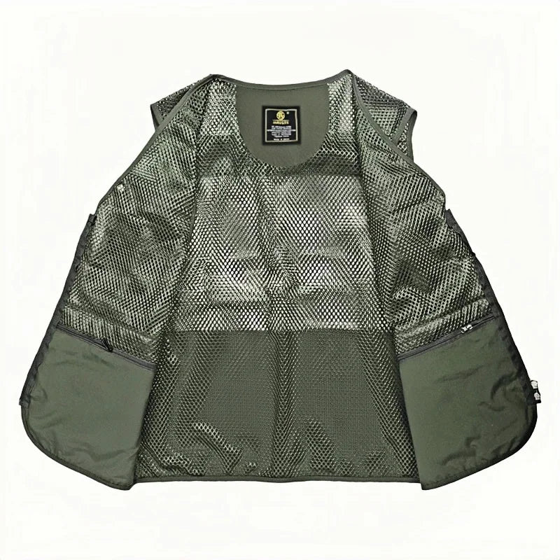 Fishing Vest Breathable Fishing Travel Mesh Vest with Zipper Pockets Summer Work Vest for Outdoor Activities