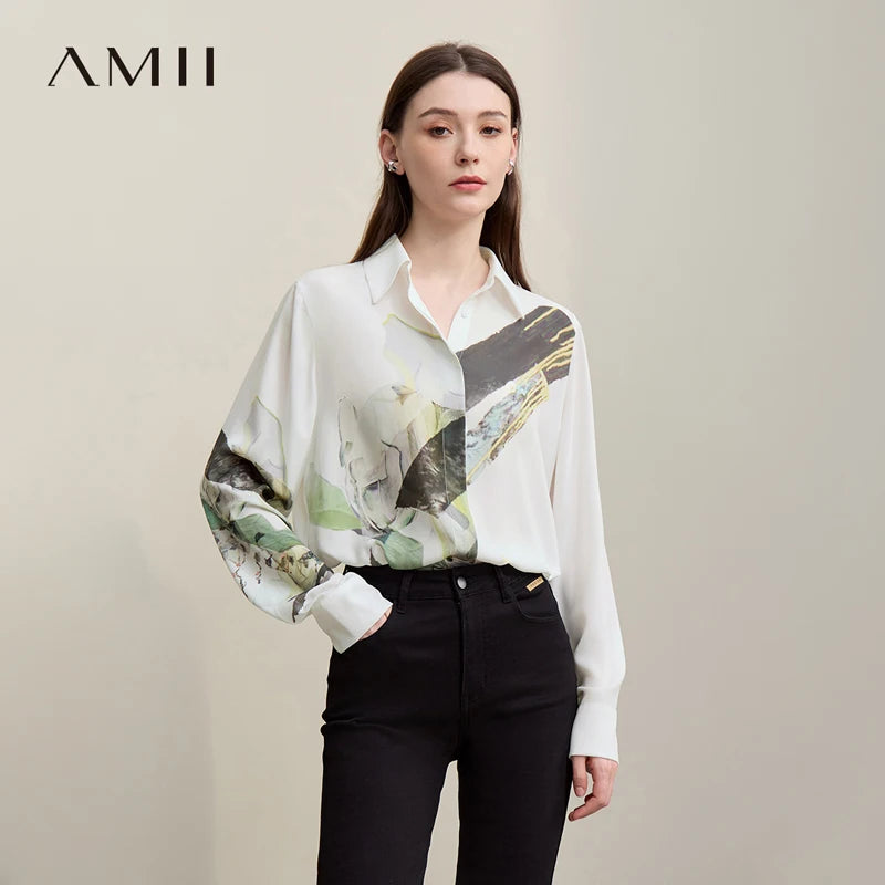 អាវក្រណាត់ Chiffon សម្រាប់នារី រដូវស្លឹកឈើជ្រុះ ឆ្នាំ២០២៦ អាវការិយាល័យថ្មី បោះពុម្ពស្រស់ស្អាត កអាវរលុង អាវធម្មតា សម្រាប់នារី 12641108