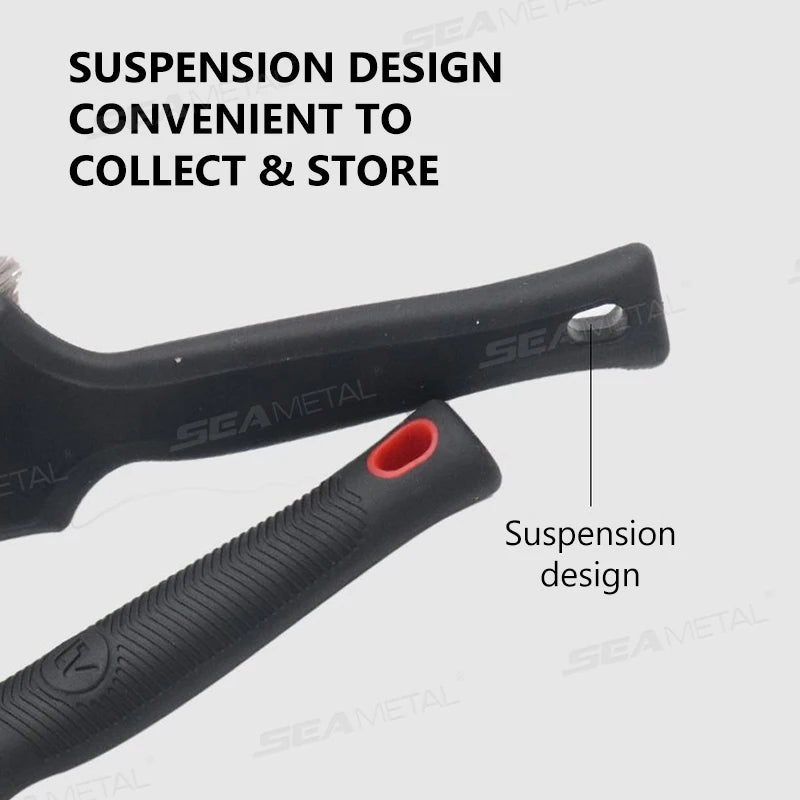 SEAMETAL Rubber Handle Car Wheels Brushes Medium Stiff Synthetic Bristles Tire Scrub Cleaner Never Scratch Wheel Tire Clean Tool