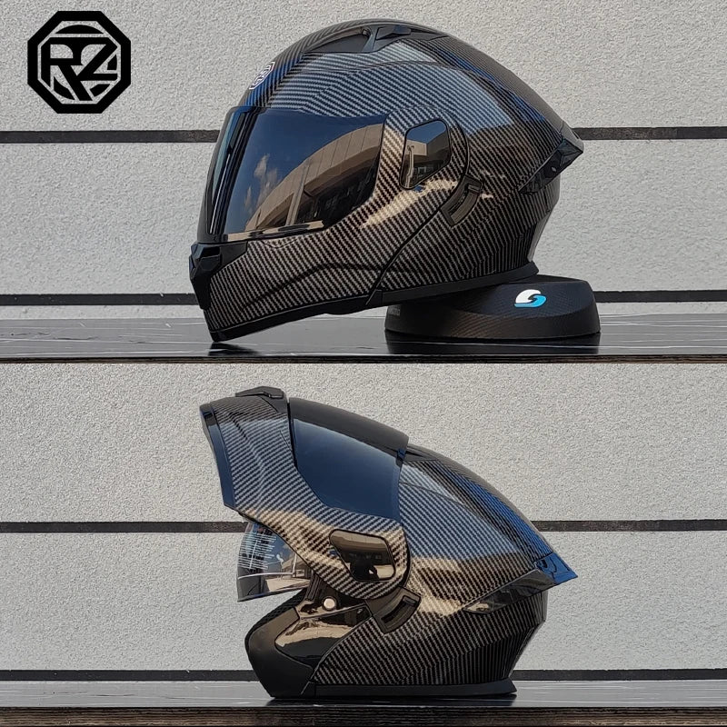2023 New Arrival Men Motorcycle Professional Racing Flip Up Helmet ABS Material Modular Dual Lens Helmets DOT Certification