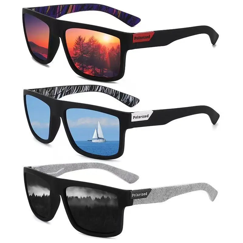 Large Frame UV Resistant Sunglasses, Men's Cycling Goggles, European and American Outdoor Color Changing Sunglasses, Driving Pol