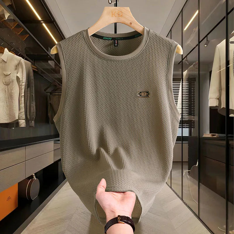 Hit Product Men Vest Round Neck Pattern Printing Summer New Sleeveless T-Shirt Casual Fashion Versatile Daily Commute Men's Wear
