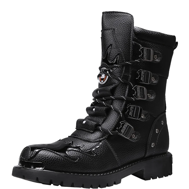 Cycling boots four seasons men's outdoor motorcycle boots plus size high top casual leather boots fashion British Anti slip boot