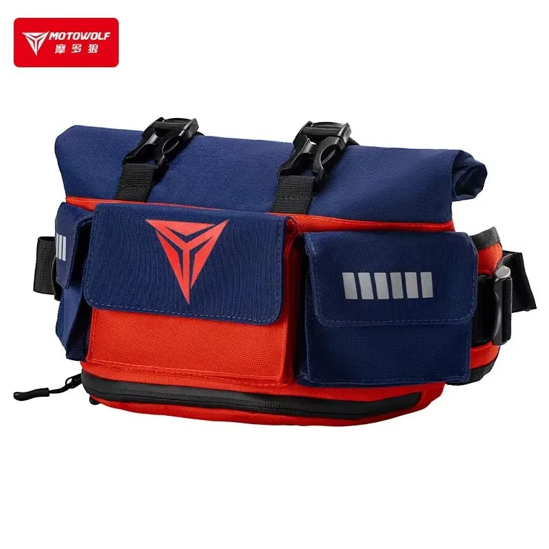 MOTOWOLF Motorcycle Riding Waist Pack Large Capacity Backpack Men Women Waterproof Multiple Pockets Rider Crossbody Bag