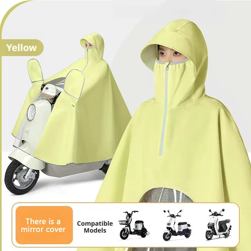 SEAMETAL Universal Thickened Raincoat Upgrade Full Coverage High Neck Rain Cover Waterproof Rainwear for Outdoor Motorcycle Part