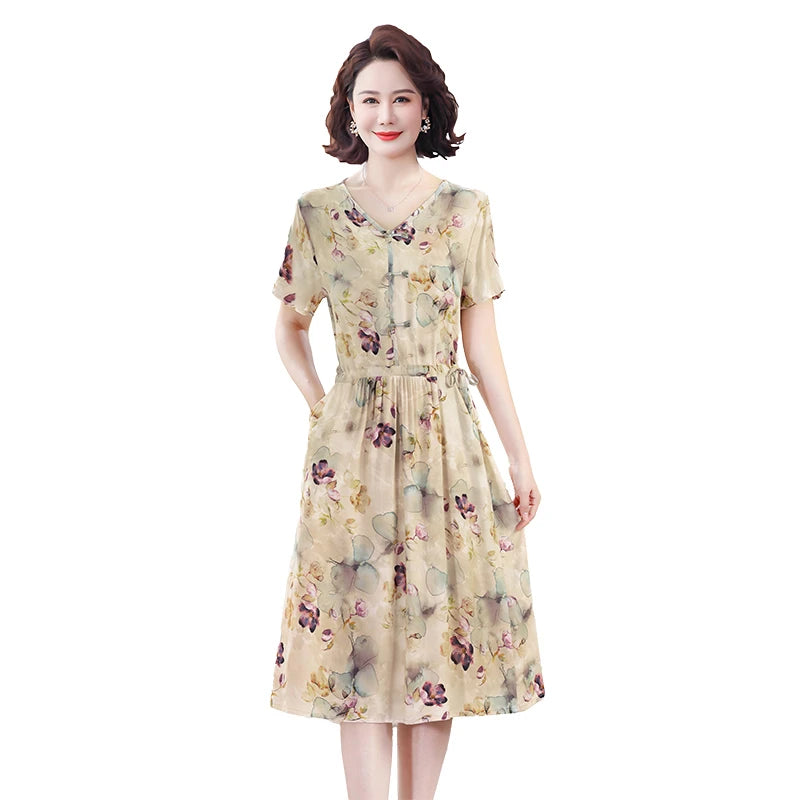 រ៉ូបរដូវក្តៅសម្រាប់នារី Vintage Bodycon រ៉ូប Office Lady Floral Midi រ៉ូប Elegant Casual Night Party Vestidos