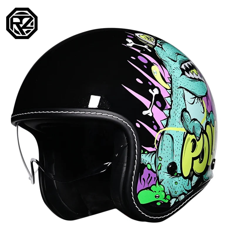 2025 High Quality Retro 3/4 Motorcycle Helmet Capacity de Moto Couple Half Helmet DOTcascos para Motos