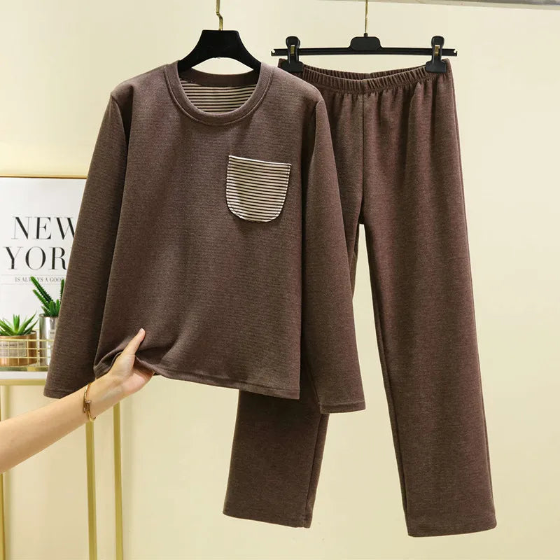 Pijama Feminino New Thicken Fleece Winter Sleepwear Pyjama Big Size De Velvet Warm Pajamas Set Woman Lounge Wear Home Clothes