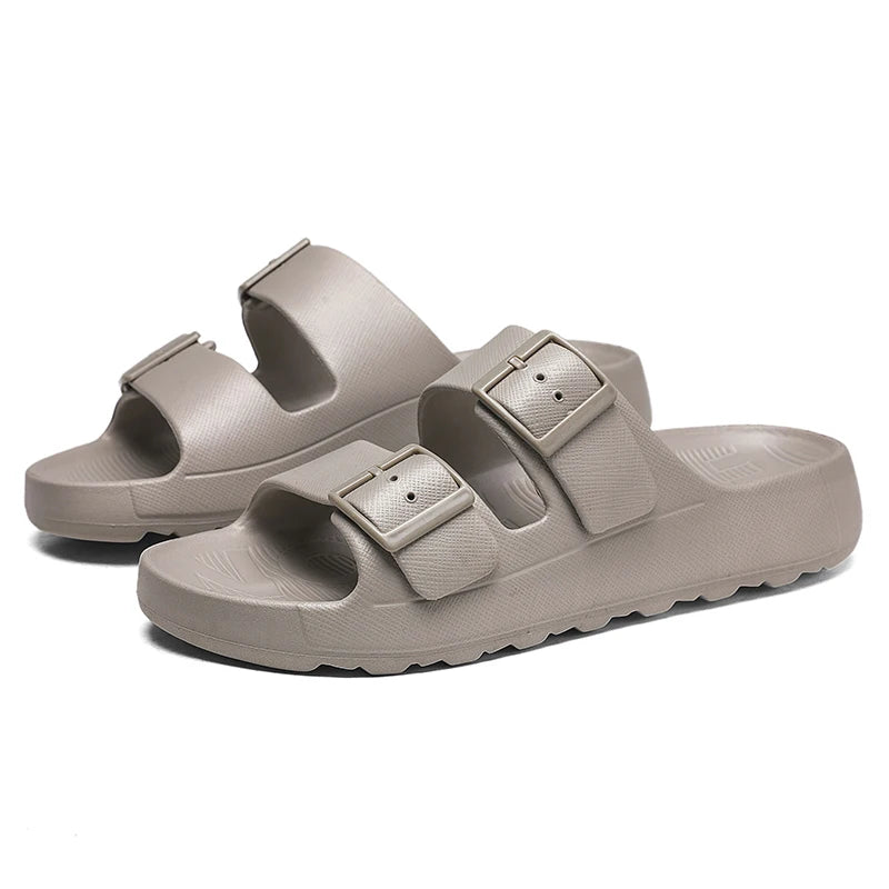 Summer Adjustable Slides Slippers For Men Thick Sole Bottom Platform Slippers EVA Soft Slippers Lightweight