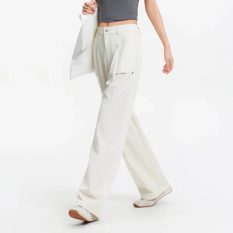 Semir Women Pants Texture Loose Pleated Semi Elastic Waist Cargo Style Wide Leg Casual 2026 Fashion Daily Street Wear