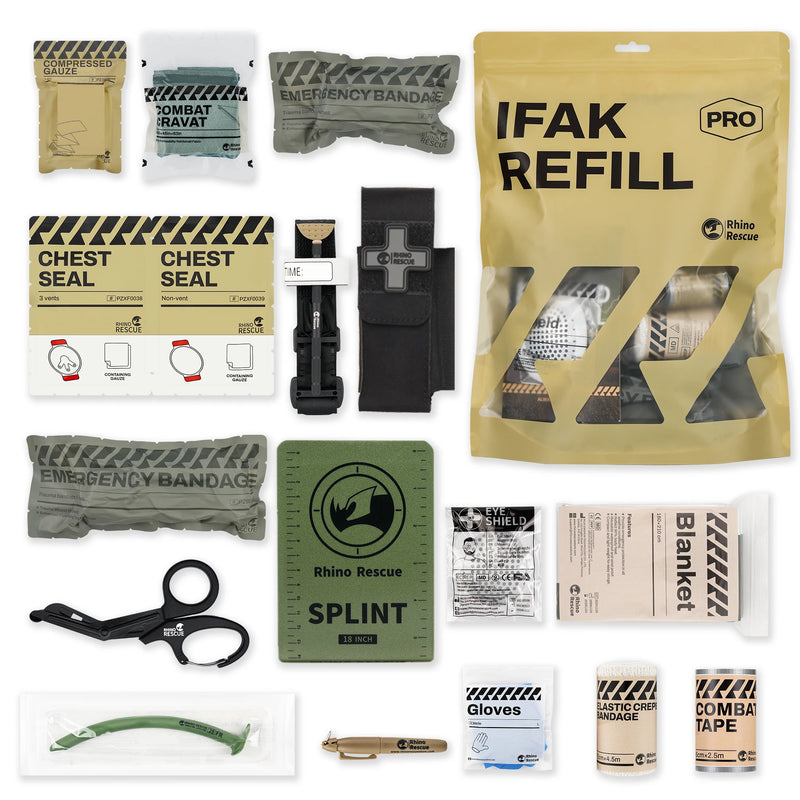 RHINO RESCUE First Aid Trauma Kit To Configure Survival Kit Outdoor Emergency Kit For Camping Hiking IFAK Refill Kit