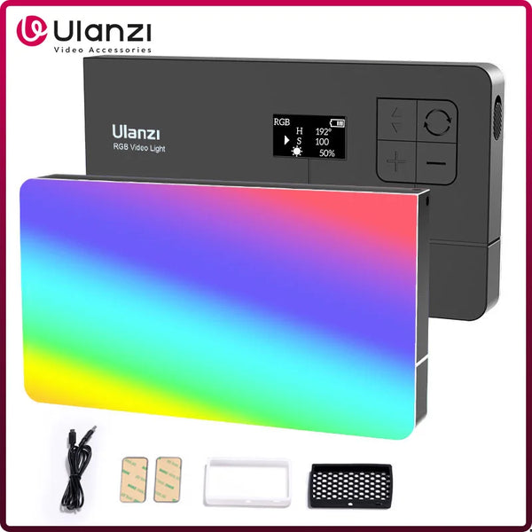 ភ្លើងវីដេអូ LED ទំហំ 7 អ៊ីញ Ulanzi LT002 ភ្លើងបន្ទះ RGB CRI 95+ 2500-9000K ជាមួយ Honeycomb 4000mAh ភ្លើងកាមេរ៉ាថតរូប