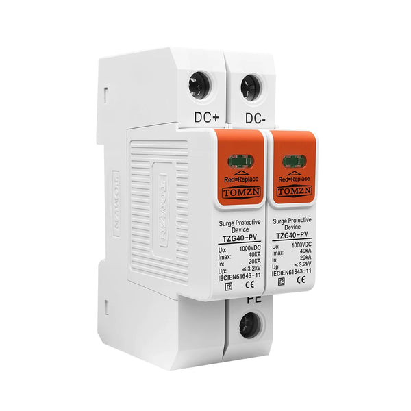 TOMZN DC Surge Protector Low-Voltage Arrester Voltage: 500V600V 800V 1000V1200V1500VImax: 10–20kA 20–40kA Application: Household
