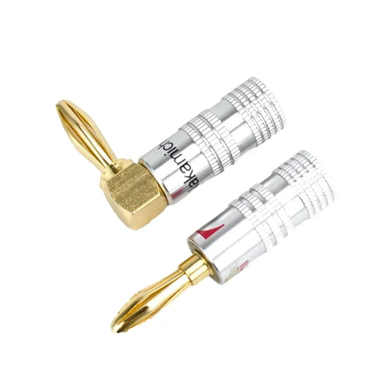 ឌុយចេកស្រោបមាសទំហំ 4mm ចំនួន 20 ដើម (10 គូ) សម្រាប់ឧបករណ៍ភ្ជាប់ឧបករណ៍បំពងសម្លេងអូឌីយ៉ូ ជាមួយស្រោមពណ៌ក្រហម និងខ្មៅ សម្រាប់ឧបករណ៍បំពងសម្លេង Hi-Fi
