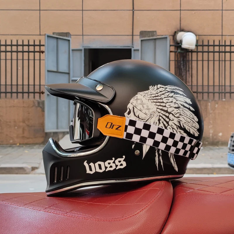 Motorcycle Helmet Full Face casco moto Helmet Vintage Chopper Retro Helmet capacete de motocicleta