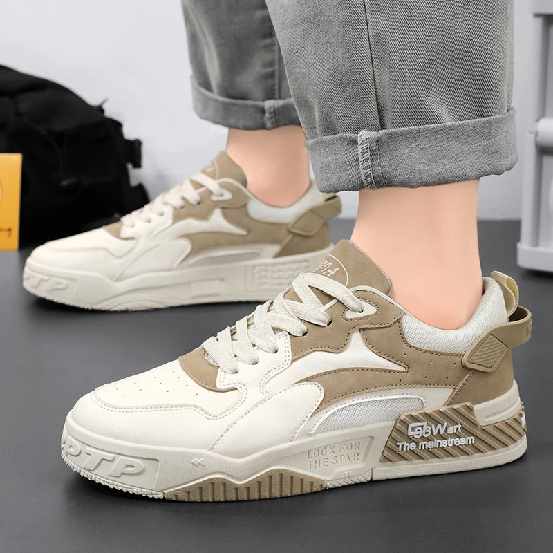 Men's thick-sole casual shoes Four seasons new flat comfort outdoor Fashion walking students soft sole Joker sports board shoes