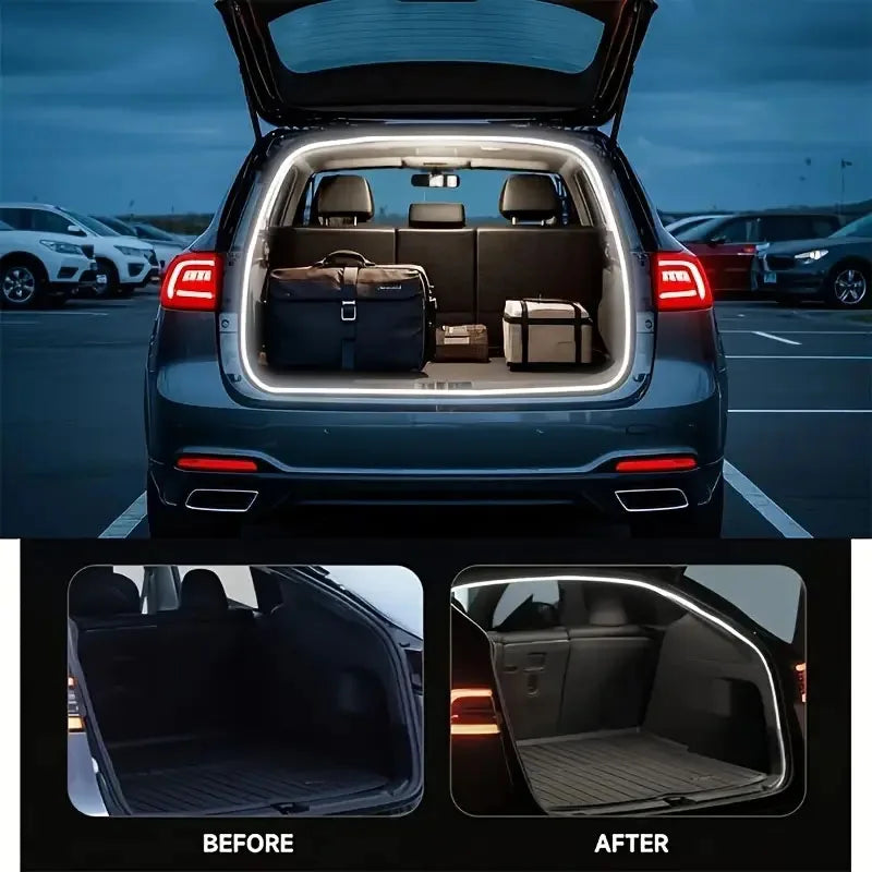 Flexible Silicone LED Light Strip SUV Trunk Soft Rubber Ambient Lighting Waterproof Concealed Installation for Vehicle Decor