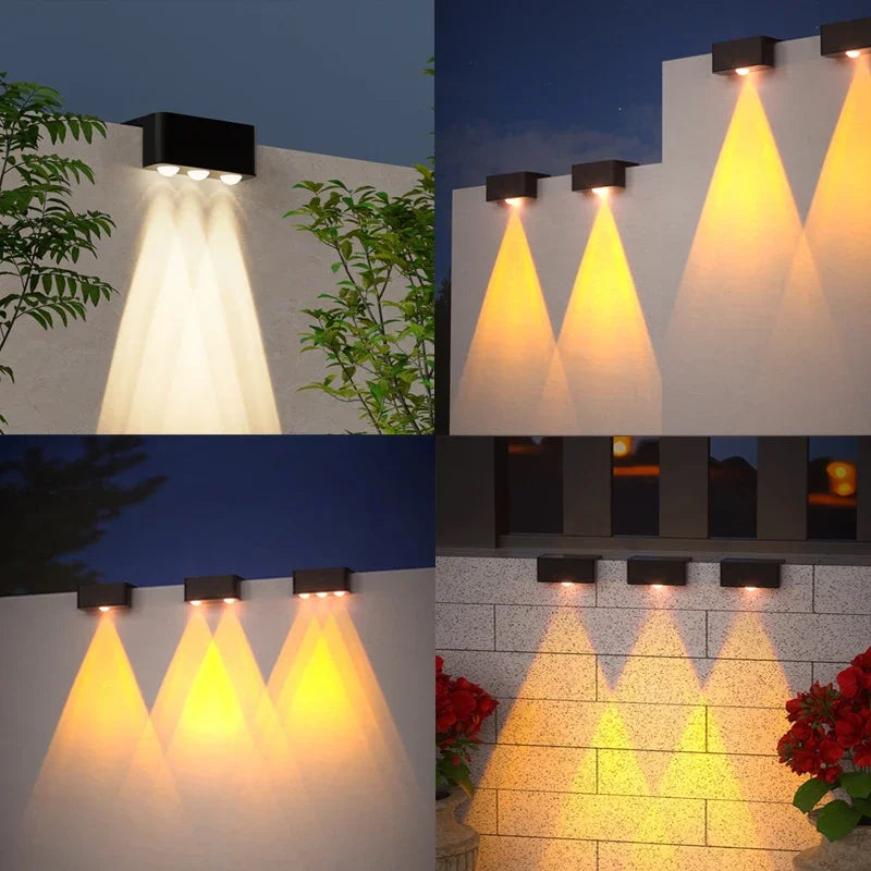 1-8 Pcs LED Solar Lights Outdoor IP65 Waterproof Porch Light Stair Wall Decorative Lamp for House Yard Fence Pool Garden Decor