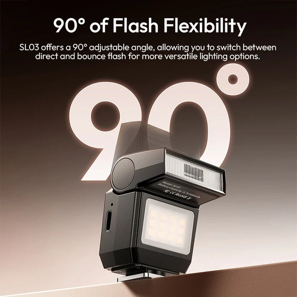 ភ្លើង Flash Ulanzi SL03 Mini Speedlight កាមេរ៉ា Flash GN8 ភ្លើងបំពេញដែលអាចលៃតម្រូវបាន ៤ កម្រិតសម្រាប់ Canon Sony Nikon DSLR ការថតរូបក្រៅផ្ទះ
