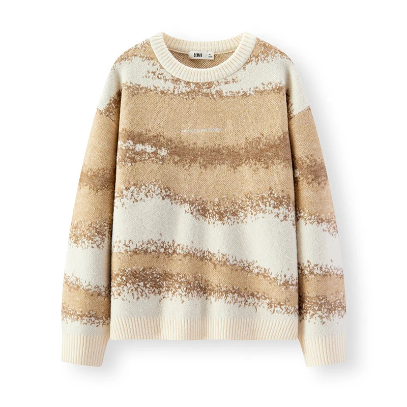 Semir Men Knit Sweater Letter Embroidery Loose Fit Crew Neck Traditional Style 2026 New Winter Daily Wear Urban Casual Style