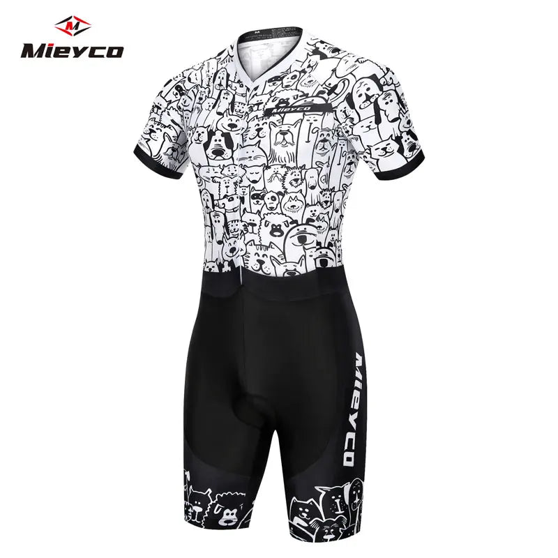 Men's Women's Short Sleeve Triathlon Suit Custom Road Cycling Skinsuit Bicycle Trisuit Racing Running Sportswear