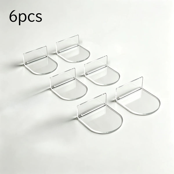 3/6pcs Acrylic Wall-Mounted Display Rack,Drill-Free Self-Adhesive Transparent Shelves,Suitable for Collections,Miniature Models.