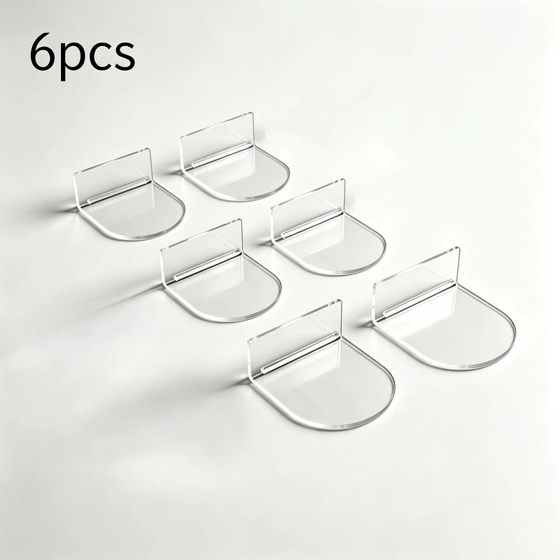 3/6pcs Acrylic Wall-Mounted Display Rack,Drill-Free Self-Adhesive Transparent Shelves,Suitable for Collections,Miniature Models.