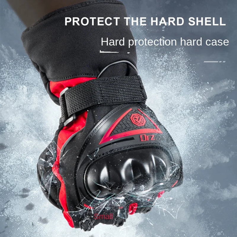 ORZ Motorcycle Gloves Winter Windproof Warm Moto Biker Gloves Full Finger Motorbike Riding Touch Screen Guantes Moto Black M-2XL
