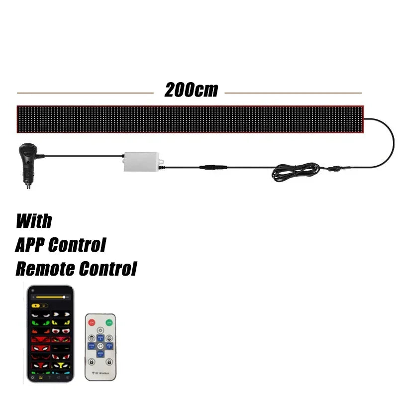 Truck Devil Eye LED Matrix Pixel Panel Soft Foldable APP&Remote Control Lighting Graffiti Scrolling Stickup TextLight Windshield