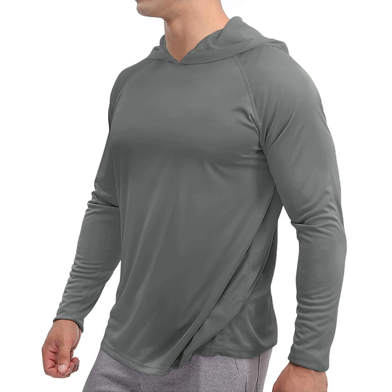 TACVASEN UPF 50+ Sun Protection T-Shirts Mens Long Sleeve Hoodie Casual Quick Dry T-Shirts Outdoor Hike Sports Run Pullover Tops