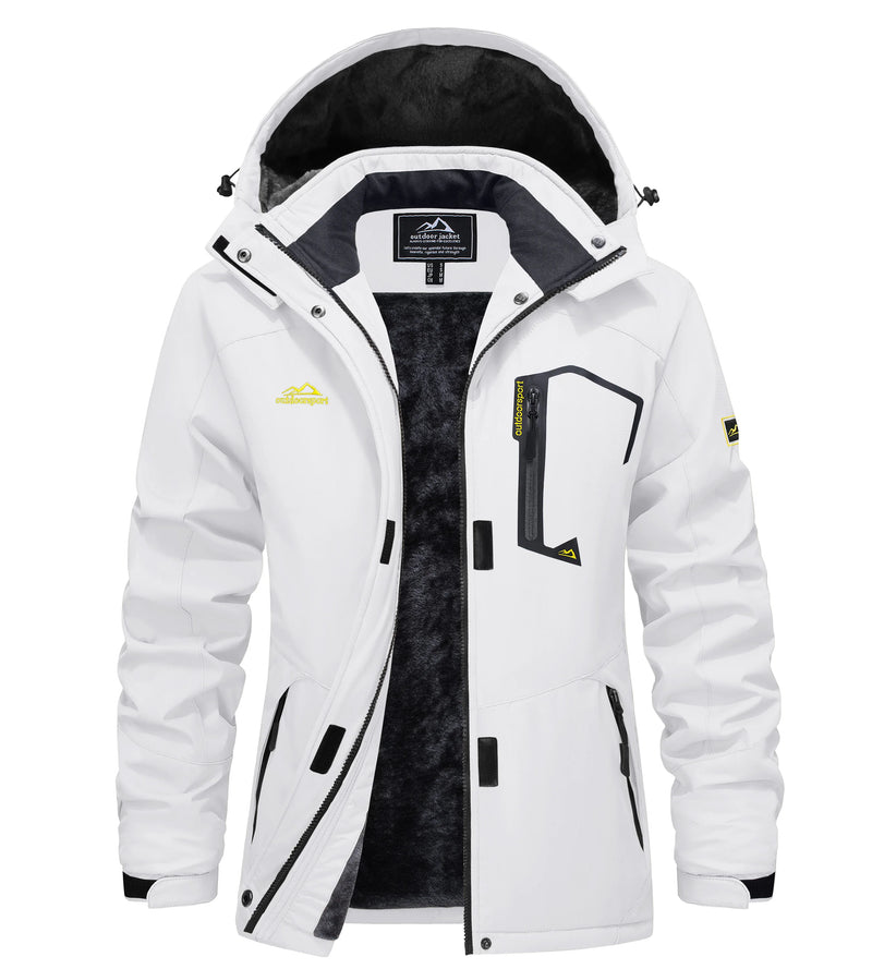 TACVASEN Women Winter Waterproof Ski Parka Jacket Thermal Fleece Windproof Casual Work Jacket Padded Snow Down Coat With Pockets