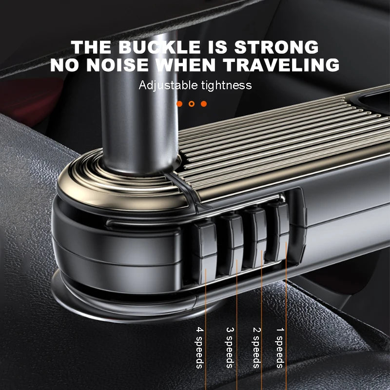 SEAMETAL 2-in-1 Multi-functional Car Headrest Phone Holder Auto Hidden Rear Seat Zero Rattling Hook Bracket for Car Accessories