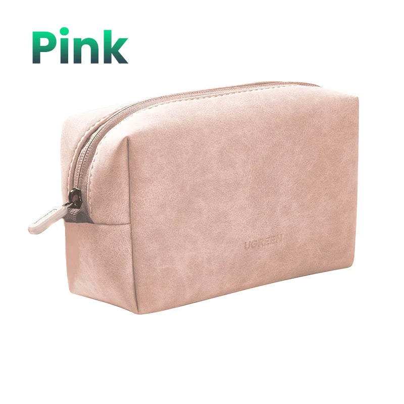 UGREEN Organizer Bag Leather Storage Case for Wired Headphones Earphone USB Cable Cell Phones Charger PC Digital Accessories Bag