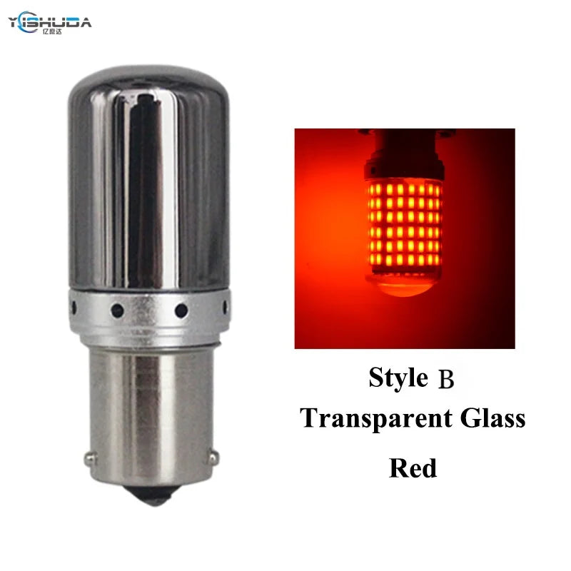ភ្លើងសញ្ញាបត់រថយន្ត LED ជាសកល 2PCS 12V/24V ឌិកូដប្រឆាំងនឹងស្ត្រូបូស្កូប 1156 3014 144 ភ្លើងចំហៀង 157 ភ្លើងហ្វ្រាំង T20